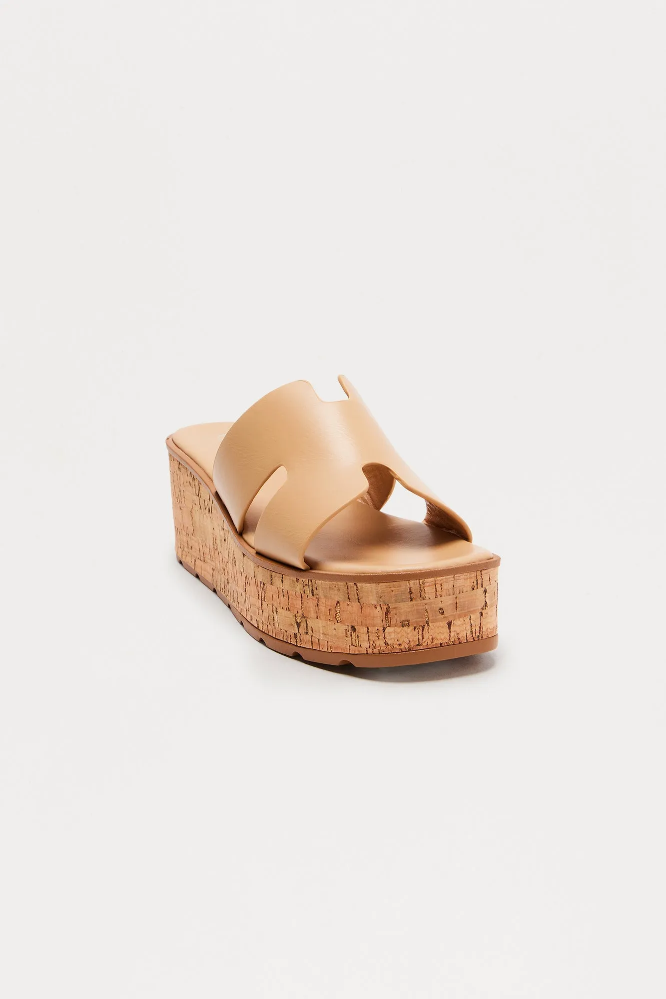 Aylin Cork Platform Wedges - Taupe