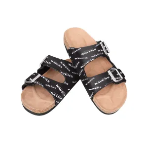 Baltimore Ravens NFL Womens Mini Print Double Buckle Sandal