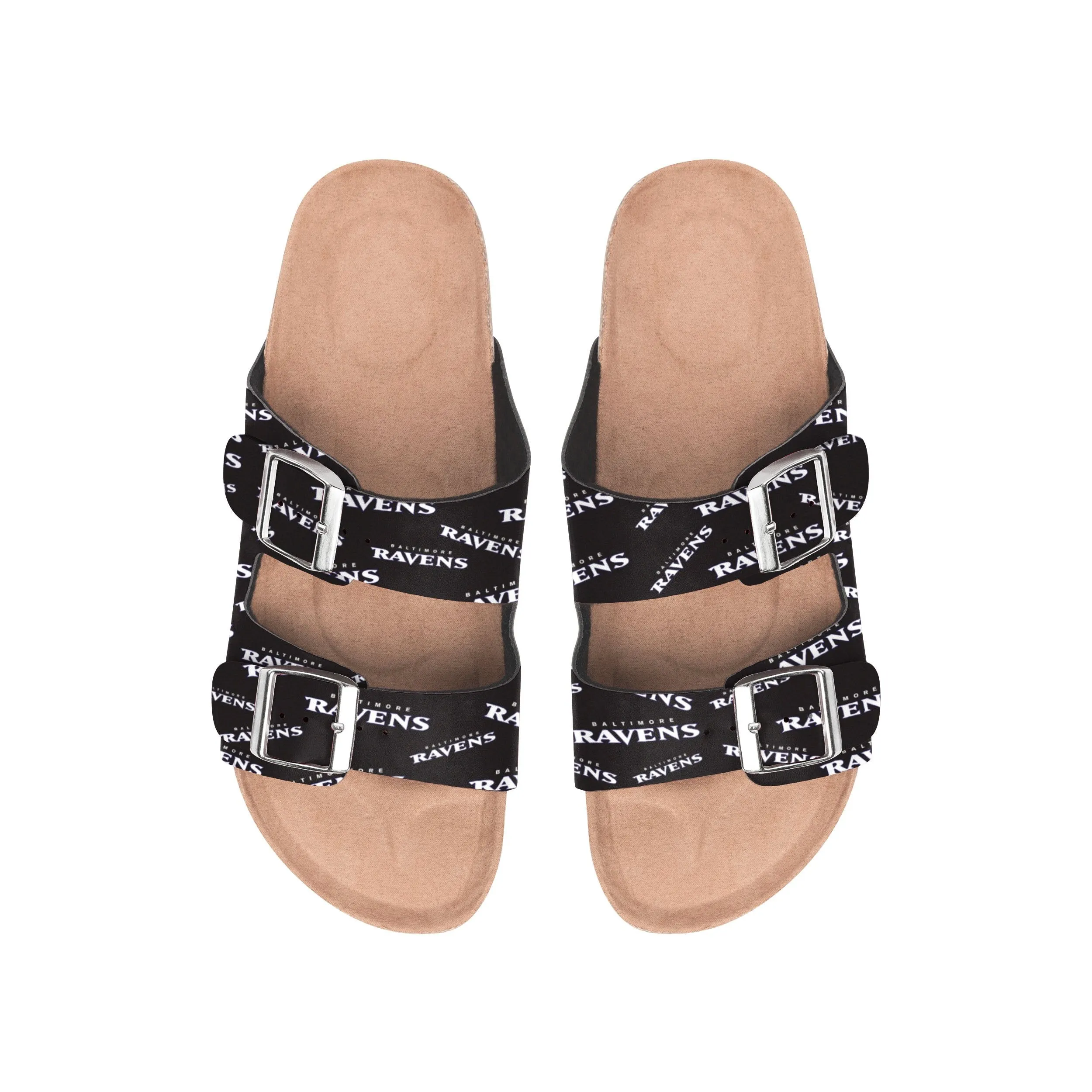 Baltimore Ravens NFL Womens Mini Print Double Buckle Sandal