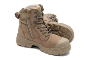 Blundstone Unisex Rotoflex Zip Safety Boot Stone 9063