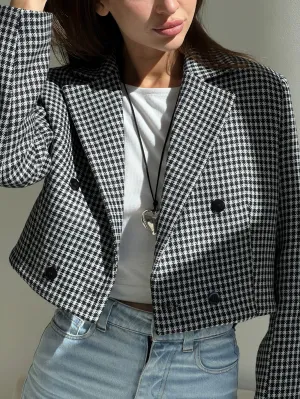 Chic Houndstooth Harmony cropped jacket