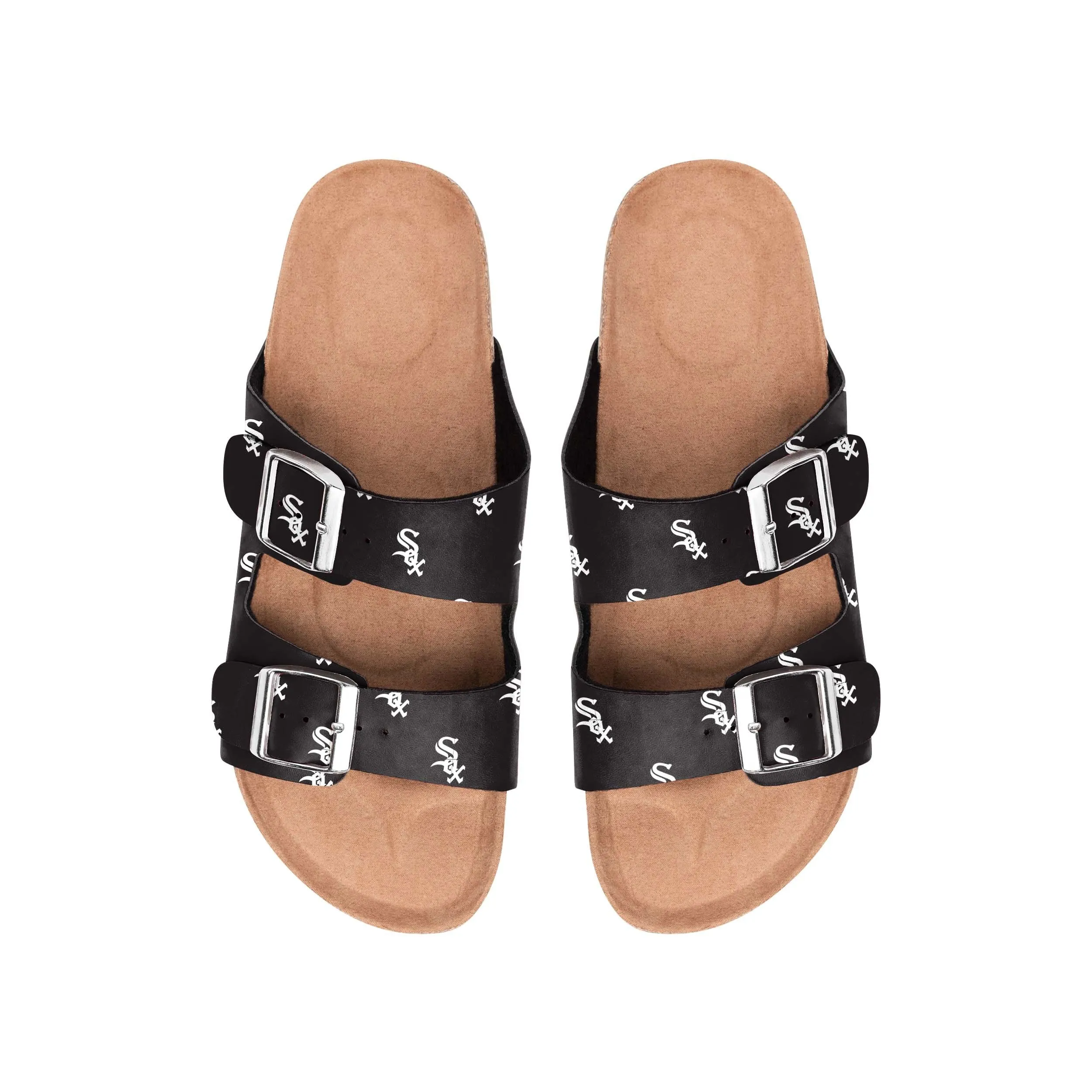 Chicago White Sox MLB Womens Team Logo Double Buckle Sandal