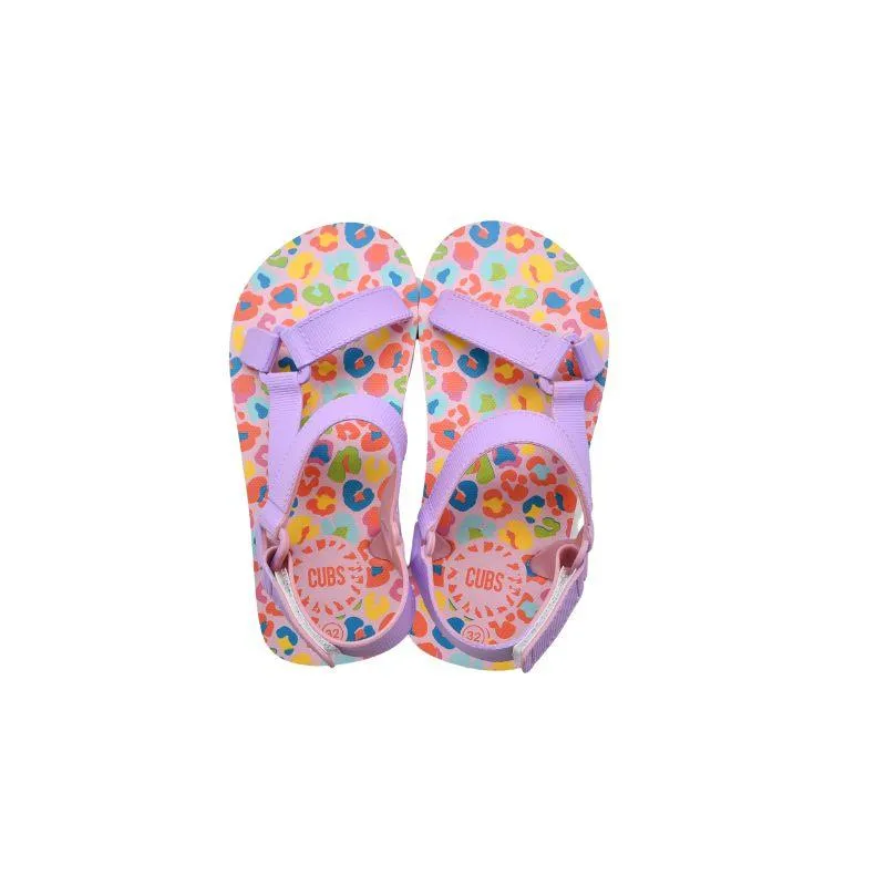 Cubs Purple Leopard Girls Sling Sandal