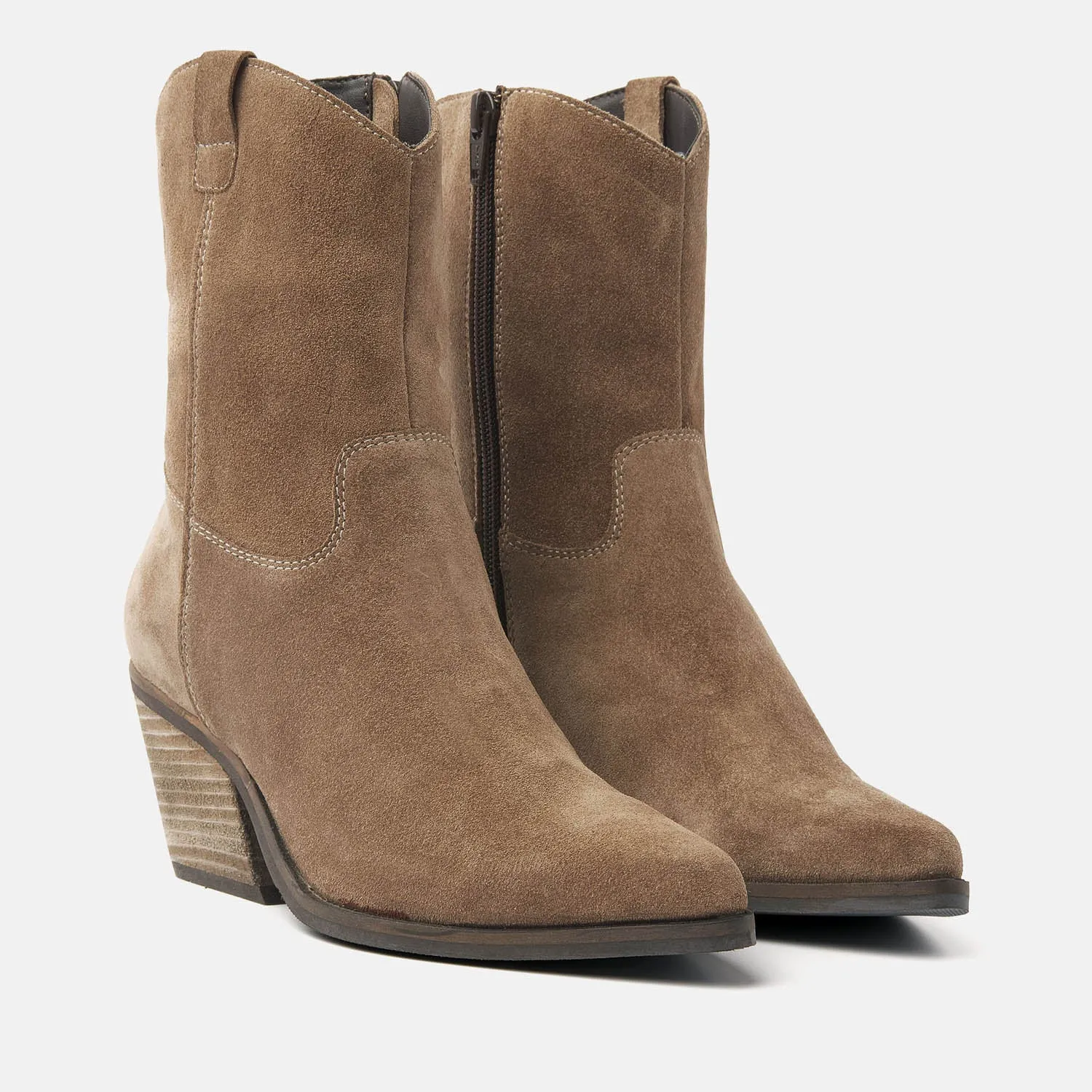 Dames Enkellaarsjes 53.596 Taupe