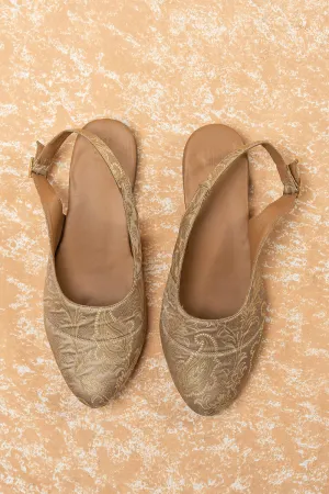 Gold Brocade Slingback Paisley Mojari