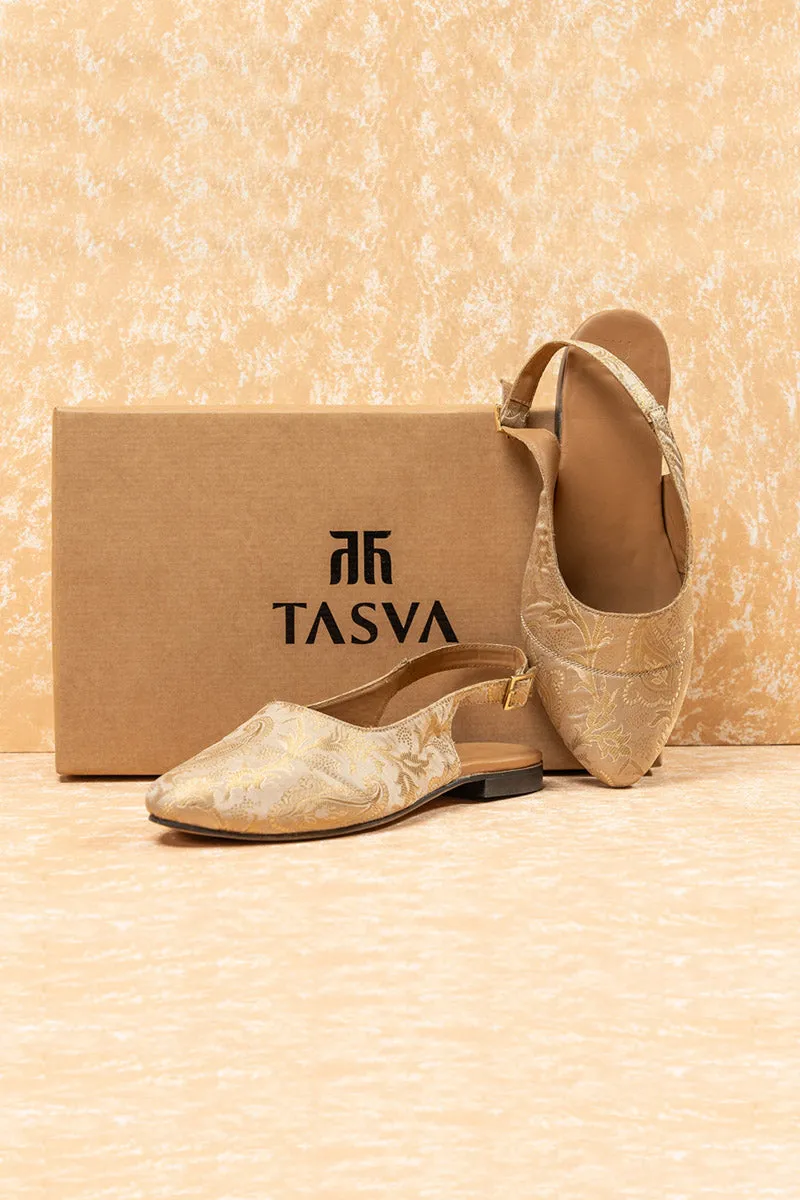 Gold Brocade Slingback Paisley Mojari