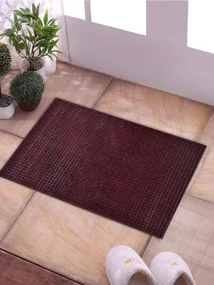 Heart Home Outdoor PVC Thick Clean Footwear Door Mat for Front Door Entrance Door Mat Heavy Duty Doormat Shoes Scraper Indoor Mat (Maroon)- HEART01096