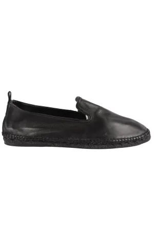 HERMÈS BLACK MEN'S LEATHER ESPADRILLES EU 45 UK 11 US 12
