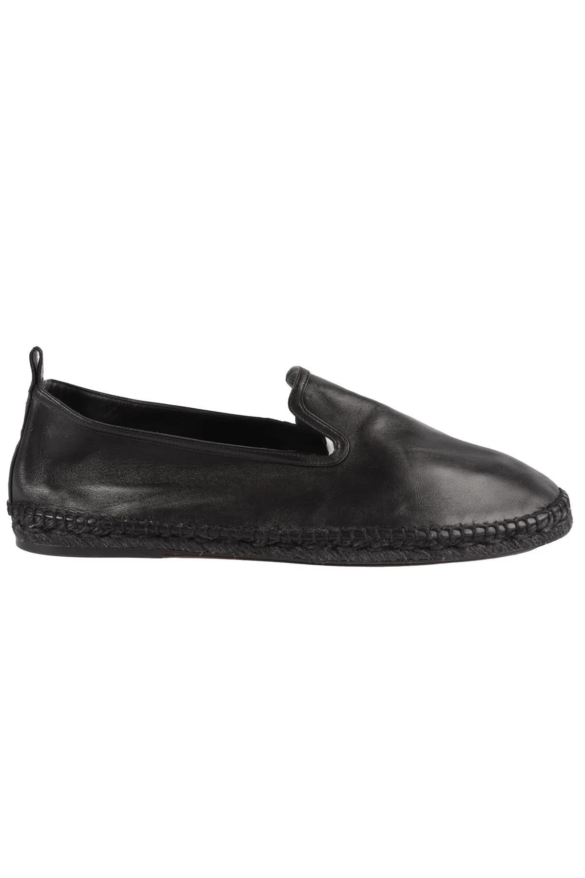 HERMÈS BLACK MEN'S LEATHER ESPADRILLES EU 45 UK 11 US 12