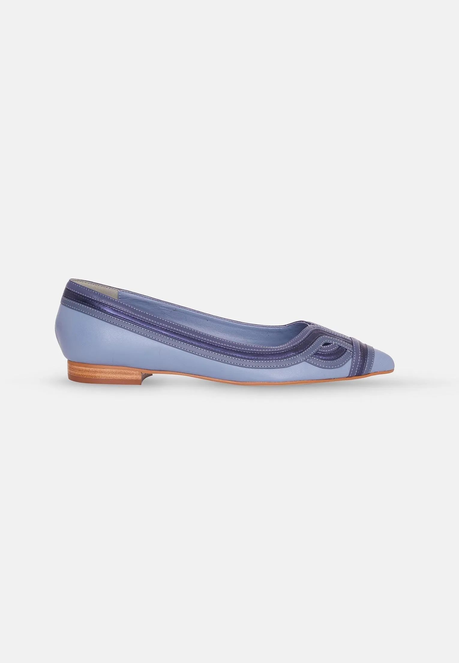 Ladies Classic Brown Leather Ballerina Shoes with a Cushioned Insole