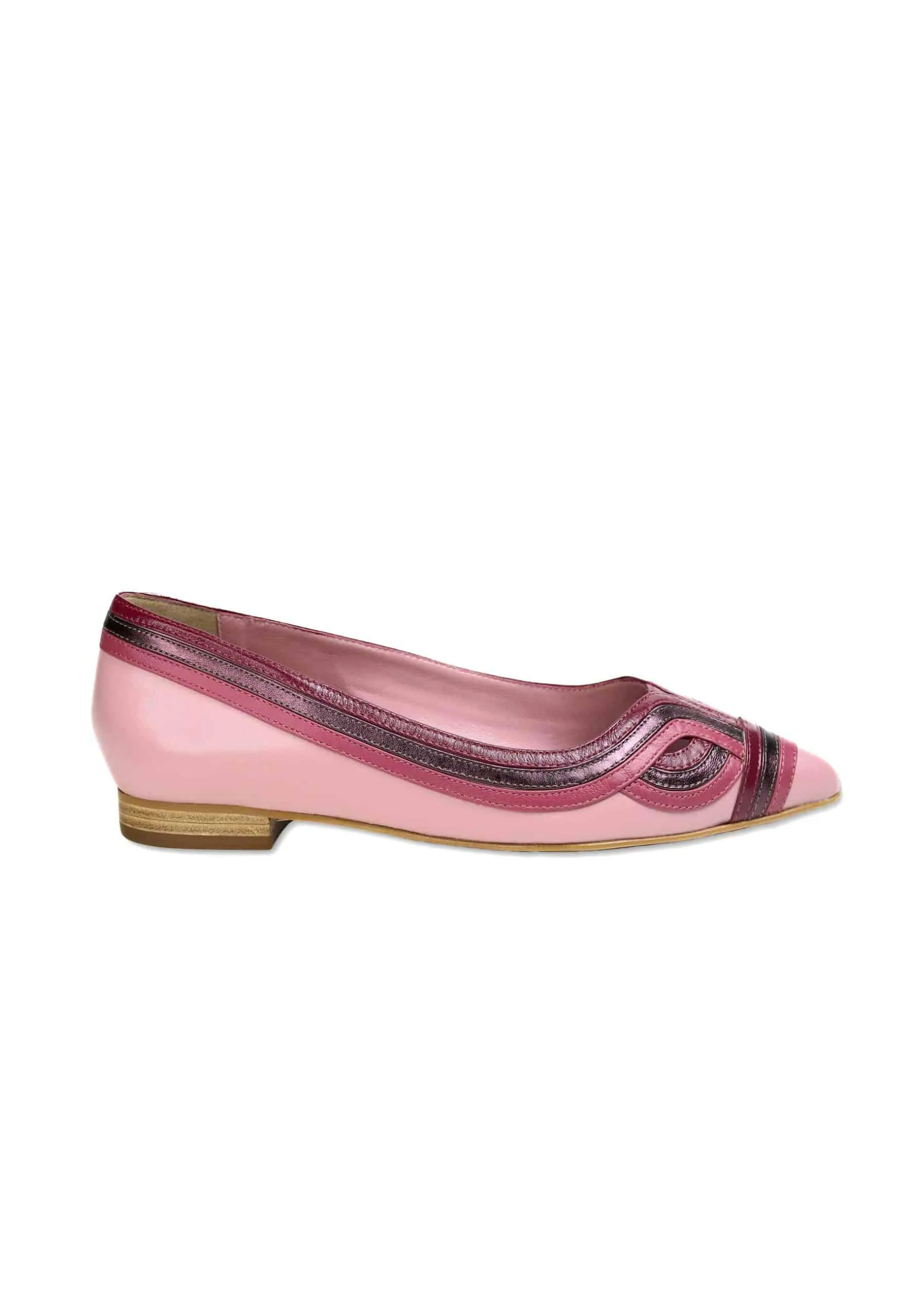 Ladies Classic Brown Leather Ballerina Shoes with a Cushioned Insole