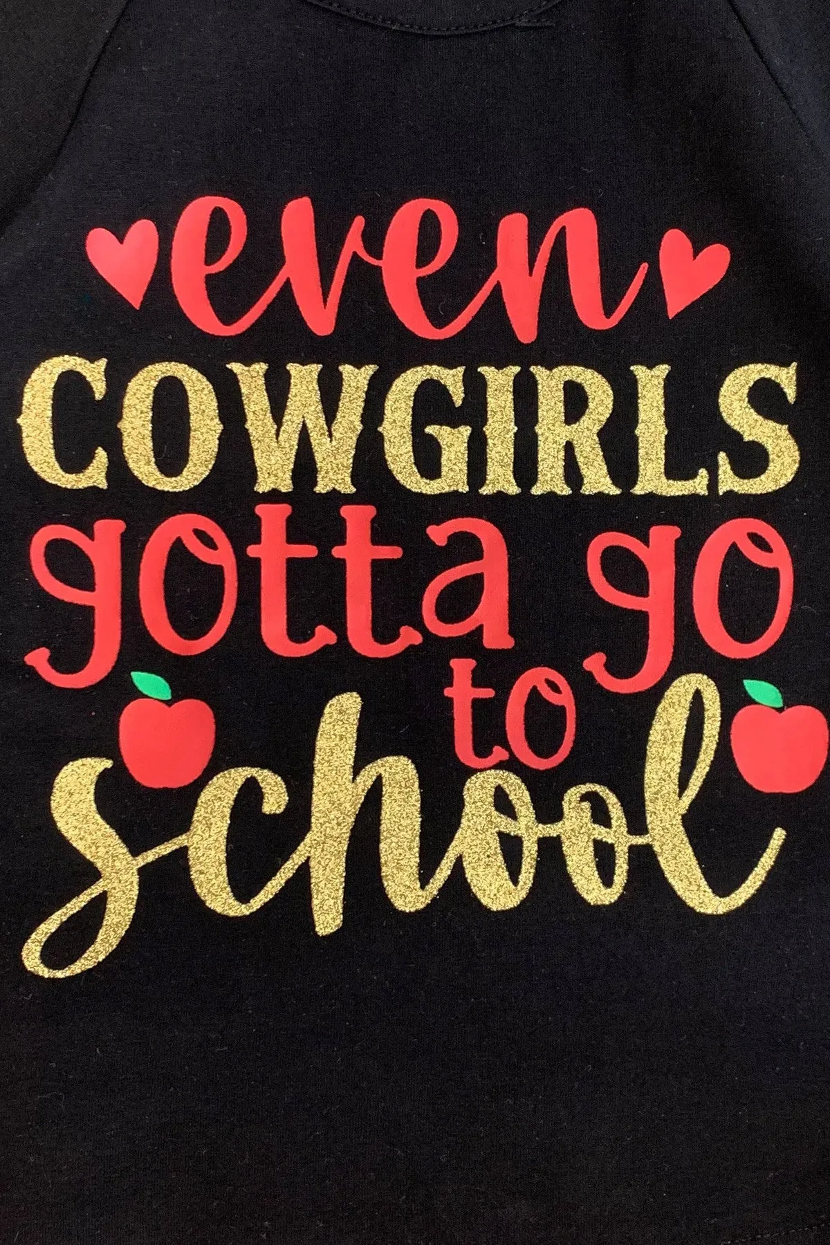 "Even Cowgirls Gotta Go To School" Suede Skirt Set