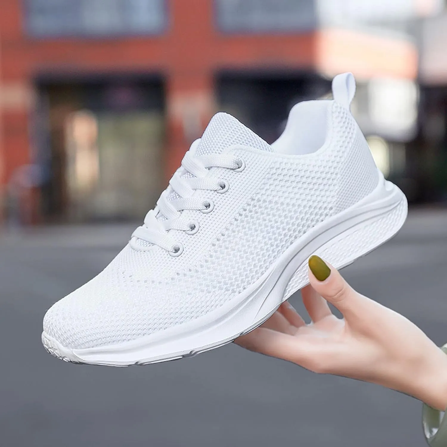 Sneakers for Women Casual Mesh Breathable Lace Up Walking Tennis Shoes Men Athletic Ladies Casual Shoes Black Platform Sneaker Black Tennis Shoe Trainers Shoe