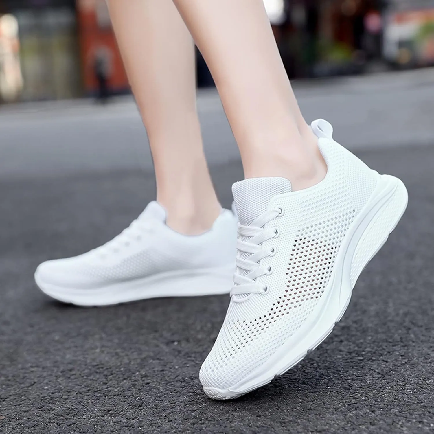 Sneakers for Women Casual Mesh Breathable Lace Up Walking Tennis Shoes Men Athletic Ladies Casual Shoes Black Platform Sneaker Black Tennis Shoe Trainers Shoe