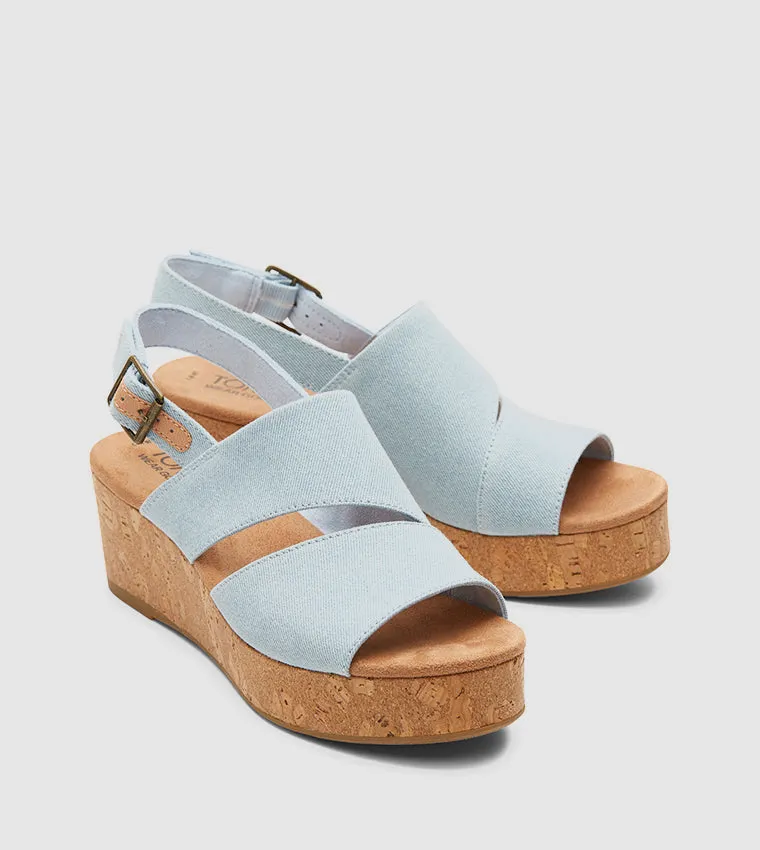 TOM'S - CLAUDINE Open Toe Wedge Sandals