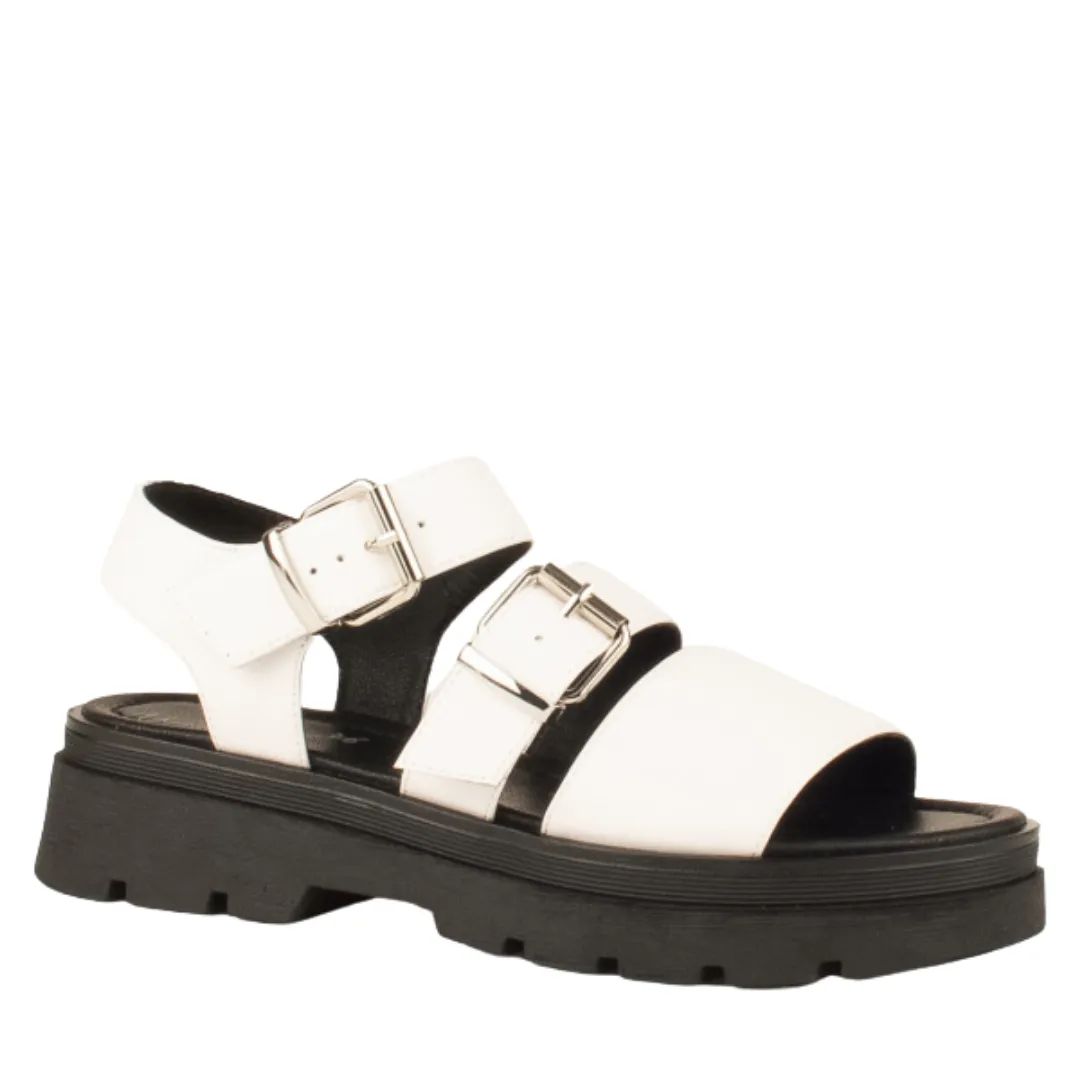 Una Healy Womens Sandal Hunt You Down Vinyl Piano Key